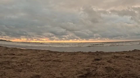 Sunset beach timelapse Stock Footage 294608149