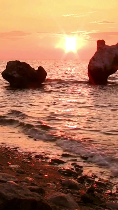 Sunset, beach, timelapse Stock Footage 314986534