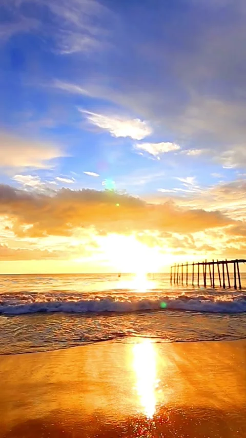 Sunset, beach, timelapse Stock Footage 314986667