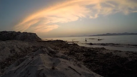 Sunset beach timelapse Kos Greece Stock Footage 101631536