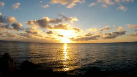 Sunset On the Beach. Timelapse. Piriapolis/Uruguay Stockbeeldmateriaal 10901348