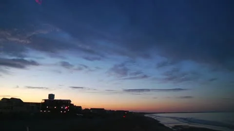 Sunset at Beach Town Stock Footage 11440770