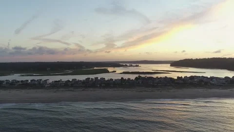 Sunset Beach Town Stock Footage 171472391