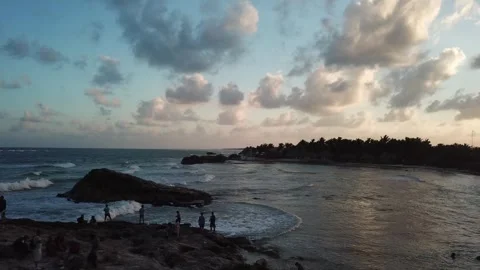 Sunset at the beach in Tulum, Mexico Stock Footage 261470049