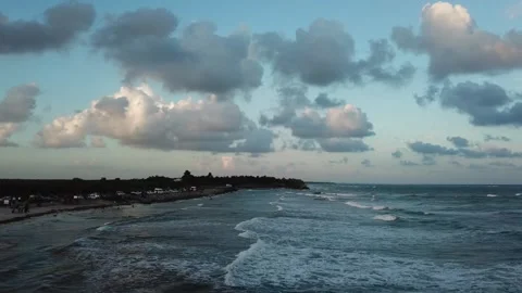 Sunset at the beach in Tulum, Mexico Stock Footage 261470310
