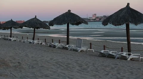 Sunset Beach Umbrella  Video stock 68211172