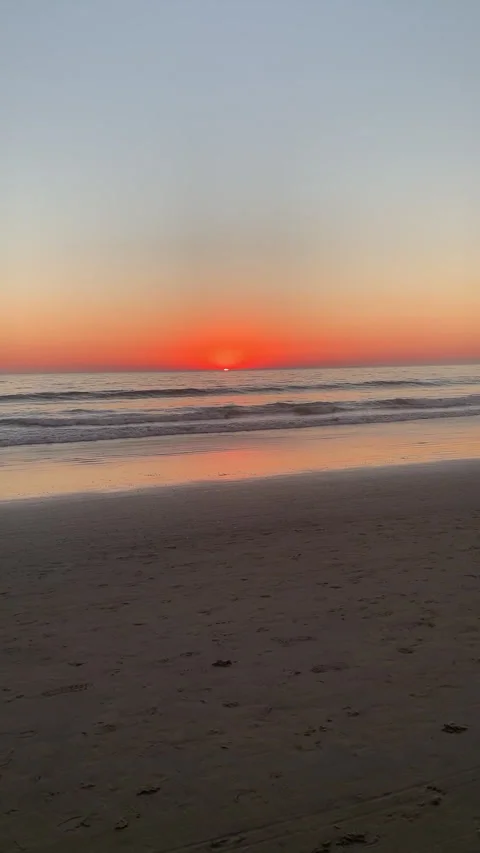 Sunset Beach Vertical HD Stock Footage 175464569