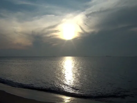 Sunset Beach View Stock Footage 98111614