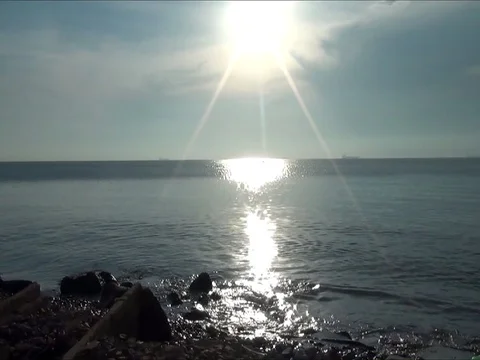 Sunset Beach View Stock Footage 98112089