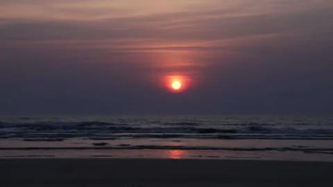 Sunset Beach View Stock Footage 160822861
