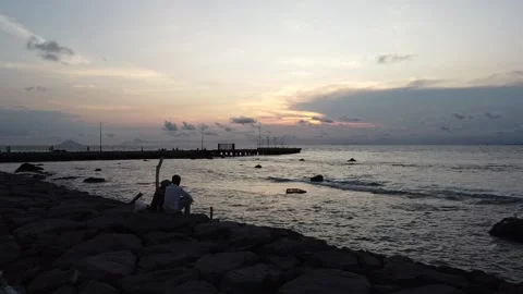 Sunset in the beach view Video stock 198727298