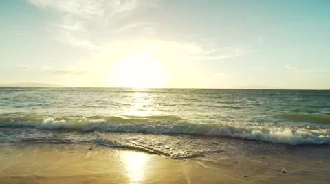 Sunset Beach View in Hawaii Stock Footage 58747997