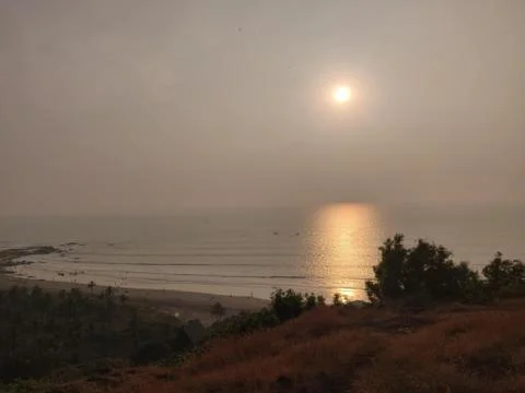 Sunset with beach view Stock Photos