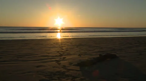 Sunset beach walk Stock Footage 22760267