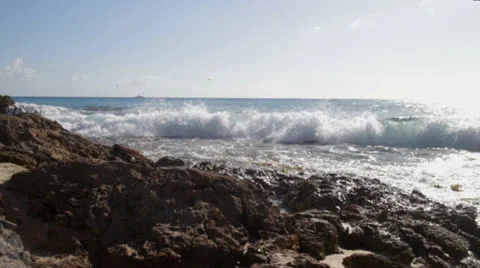 Sunset Beach Waves 1 Stock Footage 26835893