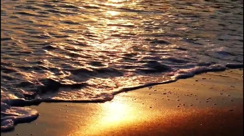 Sunset beach waves Stock Footage 250216897