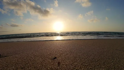 Sunset beach waves. Stock Footage 279083324