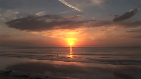 Sunset Beachfront Florida Gulf Coast Stock Footage 167396370