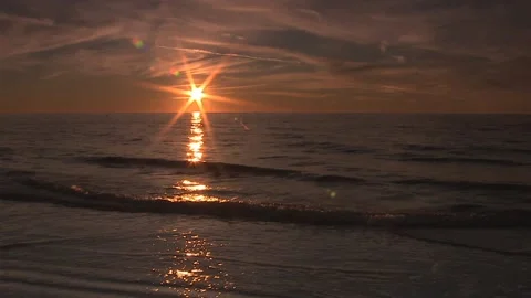 Sunset Beachfront Florida Gulf Coast Stock Footage 167396385