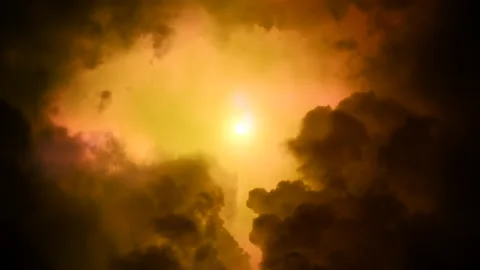 Sunset with beams and cloudy Stock Footage 168045285