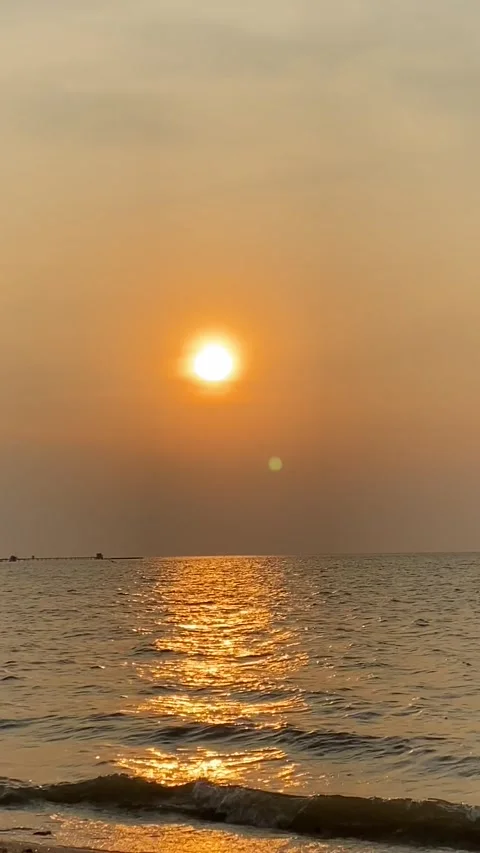 Sunset on the beautiful beach Stock Footage 294991887