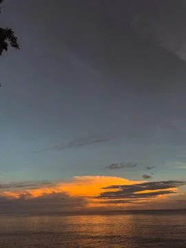 The sunset from a beautiful beach Stock Photos