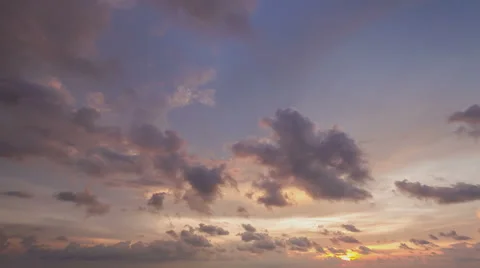 Sunset with beautiful blue  sky, timelapse 4k Stock Footage