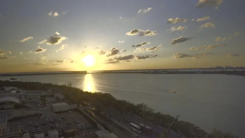 Sunset At The Beautiful Cancun Lagoon Panoramic Landscape 스톡 동영상 153346187