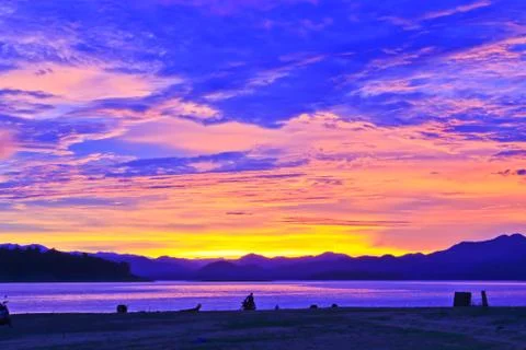 Sunset with the beautiful cloud. Stock Photos