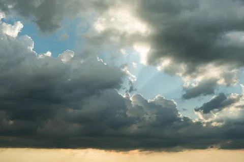 Sunset with beautiful clouds Stock Photos