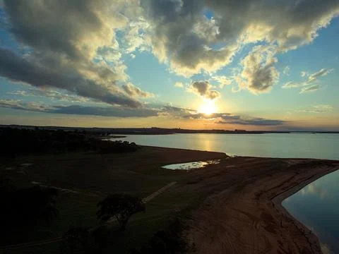 Sunset with beautiful clouds Stock Photos