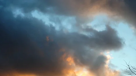 Sunset, beautiful fire clouds 3 Stock-Footage 97796046