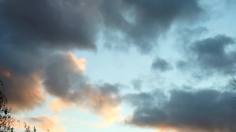 Sunset, beautiful fire clouds 8 Stock Footage 97796142