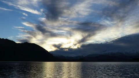 Sunset on a beautiful mountain lake Stock Footage 80752052