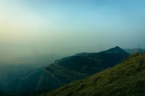 SUNSET ON THE BEAUTIFUL MOUNTAIN RANGES Stock Photos
