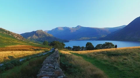 Sunset in a beautiful panorama Stock Footage 127542348