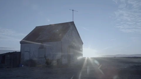 Sunset behind an Abandoned House Stock Footage 86253340