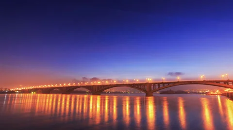 Sunset behind the bridge Stock Footage 38396468