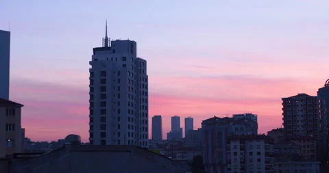 Sunset from behind building. 2K Stock-Footage 132568024