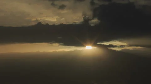 Sunset behind the clouds Stock Footage 90596527