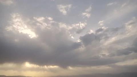 Sunset behind the clouds Stock Footage 218614969