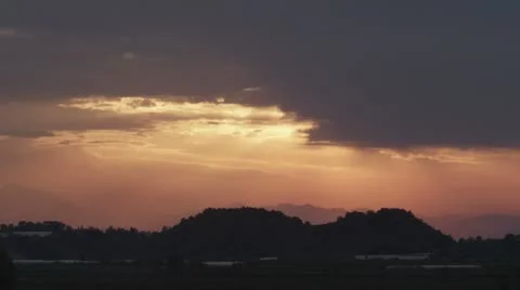 Sunset behind clouds in Turkey Stock Footage 21254174