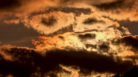 Sunset Behind The Clouds.Beautiful Sunset Stock Footage 153958910