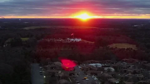 Sunset behind flag 02 Stock-Footage 273843243