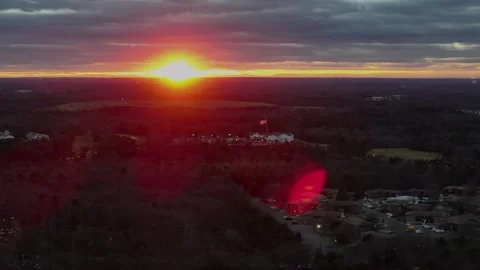 Sunset behind flag Stock-Footage 273843348
