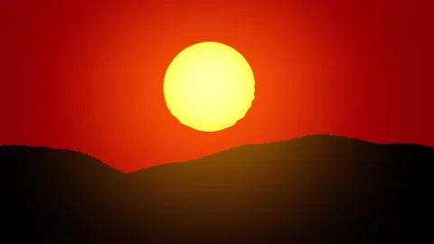 Sunset behind the hills Stock Footage 195106350