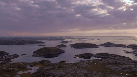 Sunset behind islets Stock-Footage 79475649