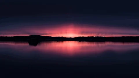Sunset behind lake cinemagraph Stock Footage 101001610