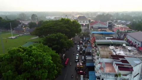Sunset Behind Lapangan Merdeka Binjai –  6 June 2023 Video stock 311965198