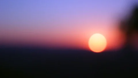 Sunset Behind Mountain Range (pull focus) Video stock 102266012